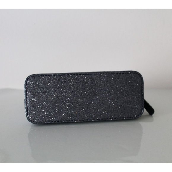 Kate Spade New York Small Joeley Glitter Dome Cosmetic Make-up Travel Bag - Picture 5 of 6